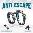 Cat Harness and Leash Set - Escape Proof Adjustable Cat Harness, Comfortable Soft Lightweight, Use Safe & Easy, Walking Travel Kitten Harness for Medium Cats (Blue Butterfly Magic)