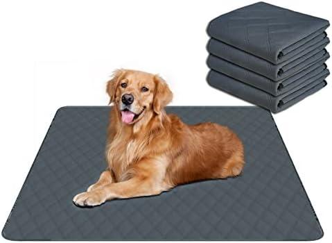 RIOUSSI Washable Pee Pads for Dogs, Reusable, Absorbent, Leakproof, Non Slip Pet Puppy Pads for Potty Training. Dark Gray, 36x41 Inch(4pack)