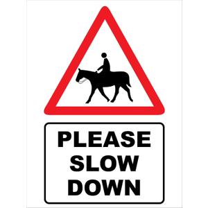 Horse Please Slow Down Sign Metal Tin Sign 12x16 Inches