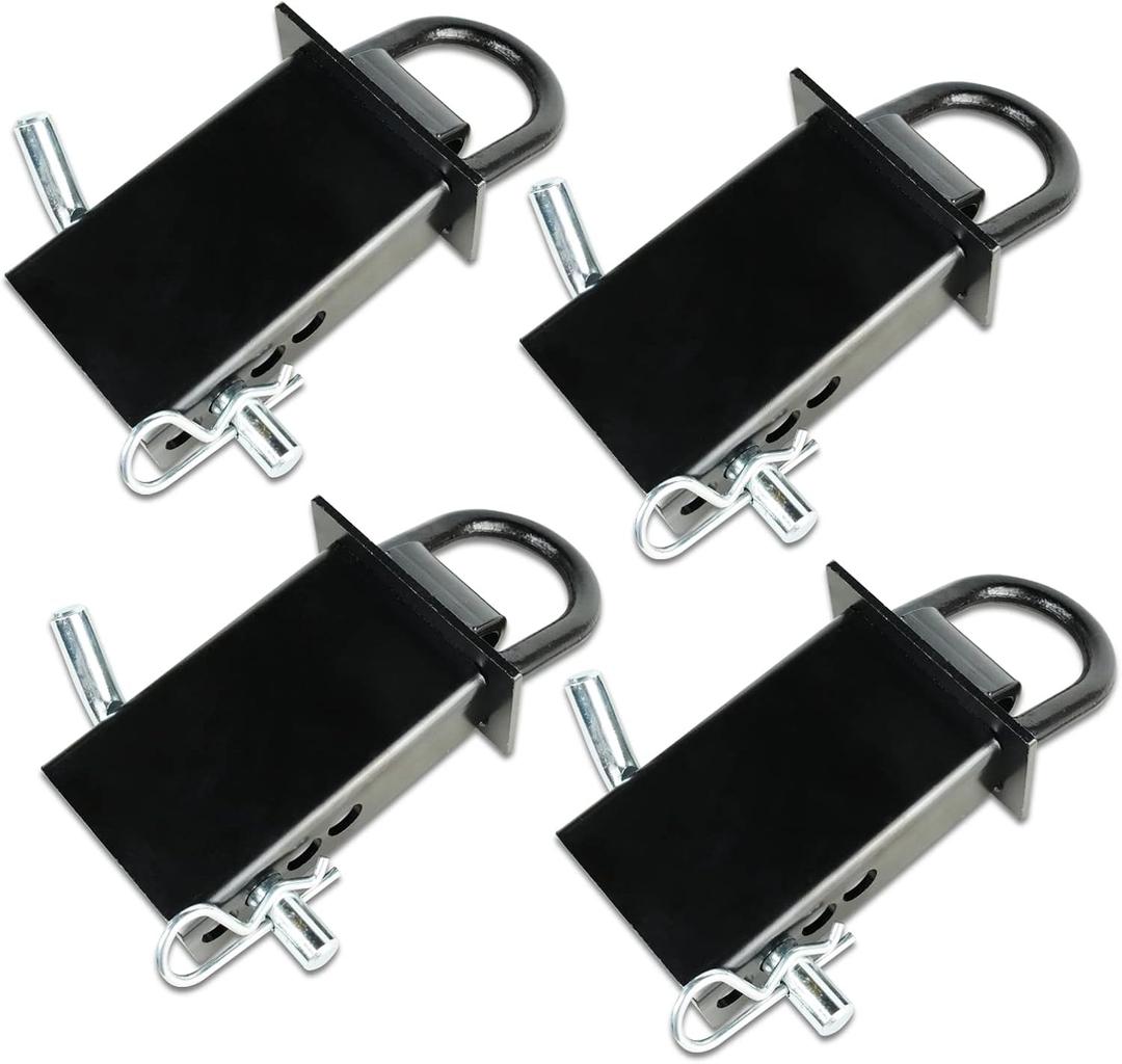 Heavy Duty Adjustable Trailer Stake Pocket D Ring, BS:16200 Lbs & 4 Adjustable Holes,Stake Pocket D-Ring Tie Downs Utility for Flatbed Trucks
