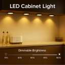 YGS-Tech LED Puck Lights, Under Cabinet Lighting Black Trim, 3000K Warm White, CRI90+, Touch Dimming, All Accessories Included, Under Counter Lighting for Kitchen, Closet Lights, Safe Light, 3-Pack