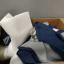 Outdoor Chair Cushions, Set of 6, 18.5 x 16 Inch, Navy Blue, 18.5" x 16" 6 Pack