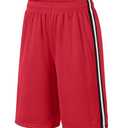 Somaibo Boys Athletic Shorts, Kids Basketball Quick Dry Mesh Short No Pocket for Youth Soccer Gym Red, Size 160
