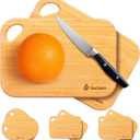 2 Packs Small Bamboo Wood Cutting Board for Kitchen 8.6" x 6" Mini Wooden Charcuterie Boards Lightweight Chopping Board Non Toxic Serving Board Tiny Chef Set Camping Fruit Lemon Sandwich Cheese Board