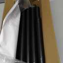 Tension Curtain Rod, Extra Long Outdoor Curtain Rod 43-131 Inch Adjustable, 1.1 Inch Diameter Thick Heavy Duty Black Spring Curtain Rod, Stainless Steel Shower Rod for Bathroom No Drilling, No Rust