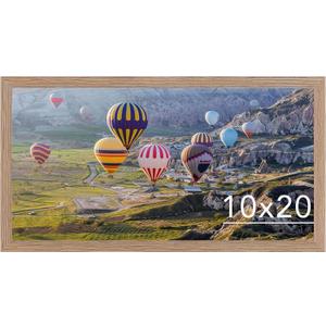 JCJMY 10x20 Picture Frame Rustic Brown for Wall Hanging, Wall Mounting Horizontally or Vertically, 10 x 20 Wall Gallery Poster Photo Frame with Shatter Resistant Plexiglass, Rustic Brown