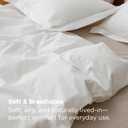 Bedsure 100% Washed Cotton Duvet Cover Cal King - Natural White Minimalist Bedding Set Linen Like - PureWoven Plain Simple & Soft Comforter Cover 3-Piece, Natural White, California King, 104"x98"