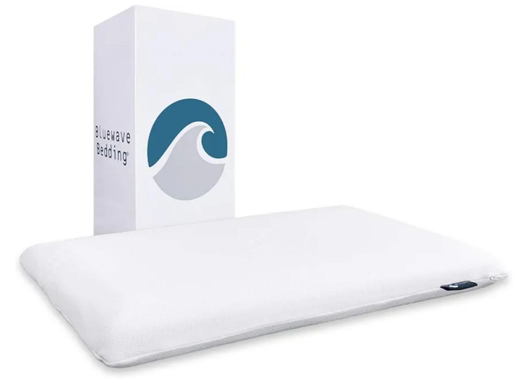 Bluewave Bedding Ultra Slim Gel Memory Foam Pillow for Stomach and Back Sleepers - Thin, Flat Design for Cervical Neck Alignment and Deeper Sleep (2.75-Inches Height, Standard Size)