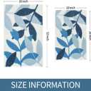 Gibelle Blue Bathroom Rug, Non-Slip Strong Water Absorbent Plush Microfiber Bath Mat, Machine Washable Small Floor Mat, Cute Leaves Bathmat Indoor Doormat, 18"x26"