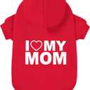 GreenJoy Dog Sweater Dog Hoodie Cold Weather Coat Hooded Sweatshirt for Puppies,Cats, Small Medium Large Dogs (Red(I Love My Mom), Large)