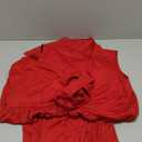 Women's Summer Casual Loose Tank Jumpsuit Sexy V Neck Front Tie Pleated Wide Legs Jumpsuit (3X-Large, Red)