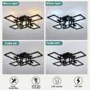 ZGLAOJT Black Industrial Semi Flush Mount Ceiling Light 5-Light Kitchen Light Fixtures Modern Large Matte Sputnik Chandelier for Dining Room Bedroom Farmhouse Living Room