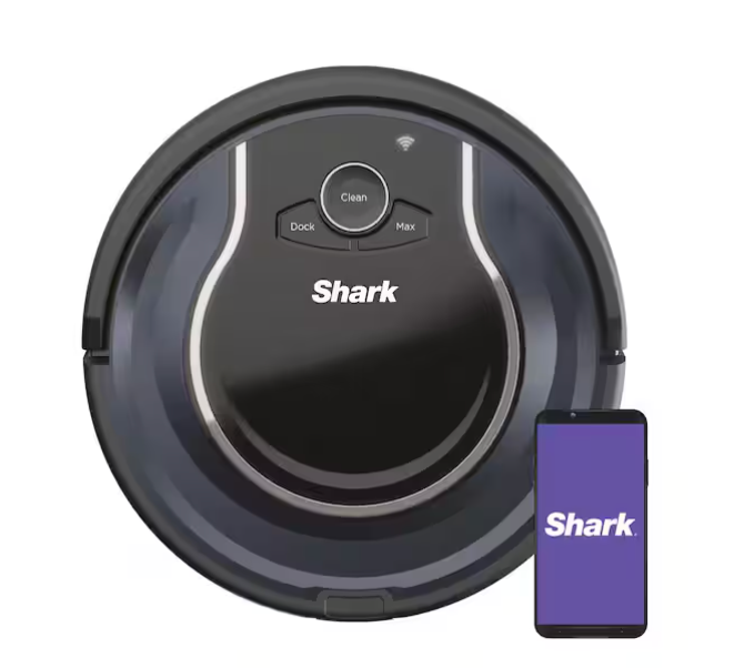 Shark ION Robot Vacuum RV761 with Wi-Fi and Voice Control, 0.5 Quarts, in Black and Navy blue
