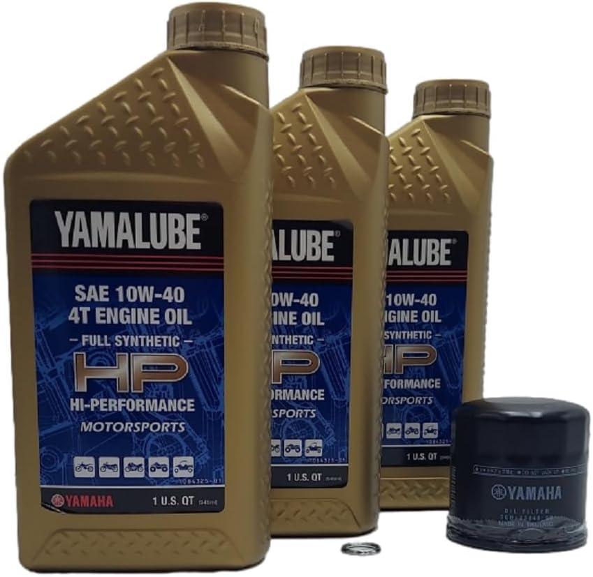 Yamaha Viking 700/ Viking VI 700 (2014-2024) all Models Oil Filter Change Kit Yamaha Part# 5GH-13440-80-00 and 3 Quarts High Performance LUB-10W40-FS-12