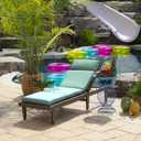 ARDEN Outdoor Chaise Cushion, 22 x 77, Rain-Proof, Fade Resistant Aqua Leala