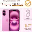for iPhone 16 Plus Case,[3 in 1] with Screen Protector & Camera Lens Protector, Flower Pattern Design,Clear Soft Shockproof Slim Floral Phone Cover for Women Girls 2024 6.7" (Lavender/Purple)