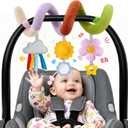 Stuffed Spiral Baby Car Seat Toys, Best Newborn Shower Gifts, Soft Infant Essentials Must Have Stroller Hanging Toys (Vibrant Nature)
