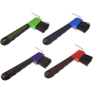 BOTH WINNERS 4Pcs Horse Hoof Pick Brushes, with Soft Touch Rubber Handle