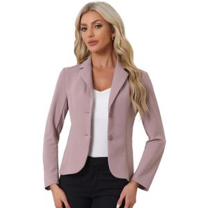 Allegra K Women's Work Office Blazer Stretch Lapel Collar Long Sleeve Jacket Suit Blazer XS