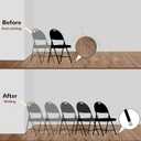 Jetec 72 Pieces 7/8 Inch Folding Chair Leg Caps Heavy-Duty Plastic Chair End Caps Non-Marring Furniture Glides Round Hardwood Floor Protectors, Grey