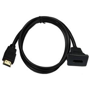 Qaoquda HDMI Square Flush Mount Cable, HDMI Male to Female Mount Extension Cable, Dash Flush Panel Mount Cable for Car, Boat and Motorcycle 1M/3Ft
