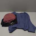 Ficerd 3 Pack Women's Long Sleeve T-Shirts Crew Neck Raglan Sleeve Casual Loose Fit Shirts Side Split Curved Hem Tunic Tops (X-Large, Black, Navy Blue, Dark Red)