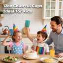 SINOGE Premium Wheat Straw Cups Unbreakable Drinking Glasses | Set of 6 | Alternative to Plastic Cups Reusable Water Glasses Dishwasher and Microwave Safe Drinking Cups 12 oz - MultiColor