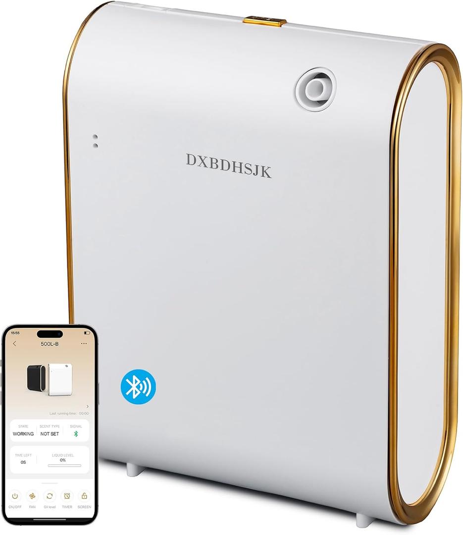 Home Bluetooth Smart Waterless Aromatherapy Machine, Essential Oil Diffuser, with Fragrance Coverage of up to 2000 Square feet, Suitable for Home, Hotel, Restaurant, Office, and spa Center.White