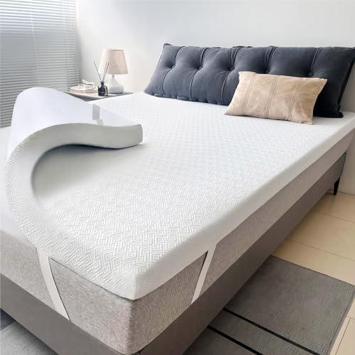 Airensky 2 Inch Memory Foam Mattress Topper, Cooling Gel Infused High Density Queen (60"x80") Topper with Removable Skin-friendly Cover, Bed Topper for Pressure Relief Back Pain, CertiPUR-US Certified