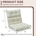 FUNHOME Indoor/Outdoor High Back Chair Cushions Set of 2-Cream White