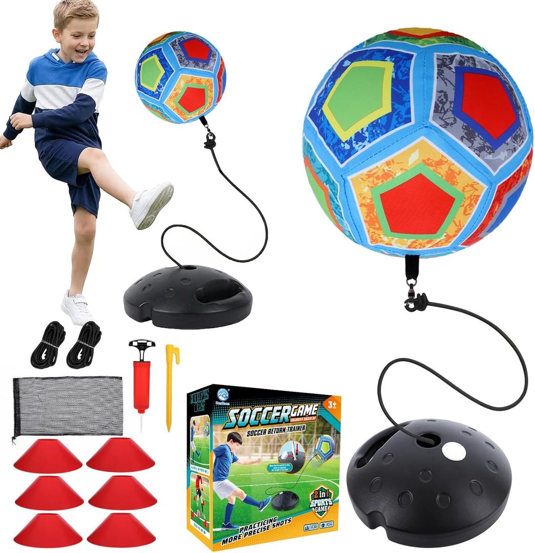 COUOMOXA Sports Soccer Toys for Kids: Interactive Soccer Toy with Rebound - Soccer Gift for 3 4 5 6 7 8-12 Year Old Boys Backyard Indoor 2-in-1 Football Games - Birthday Gifts for Ages 3-12