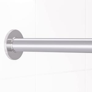 TidyFriend Plastic Shower Rod Cover 58 Inch (2 Covers) - Smooth Glide Shower Curtain Rod Cover for Straight Shower Rods, Rust Cover and Bathroom Decor Upgrade, Easy Slip On Design (Grey)