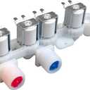 Washer Water Inlet Valve Assembly For Samsung WA49B5205AW WA51A5505AC WA51A5505AV WA52A5500AW WA54A7305AE WA54A7305AV WA54CG7105ADUS WA54CG7105ADUS WA54CG7105AVUS WA55A7300AE WA55CG7100AWUS