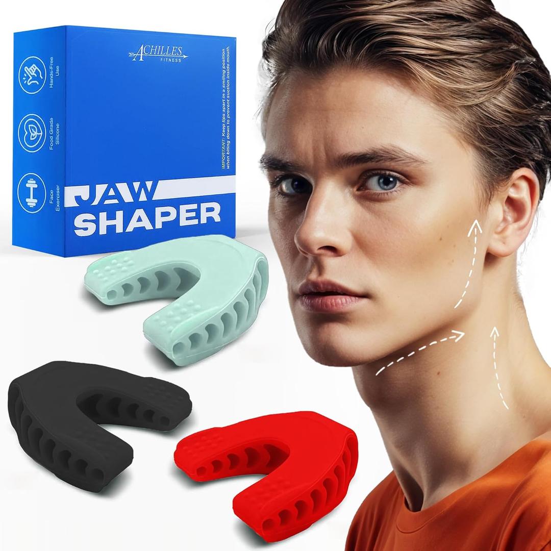 Achilles Fitness Double Chin Reducer Jaw Exerciser  Jawline Sculptor and Face Slimmer for Women and Men  Encourages Jaw Movement and Aids in Natural Jaw Function - Ideal for Mewing Practice