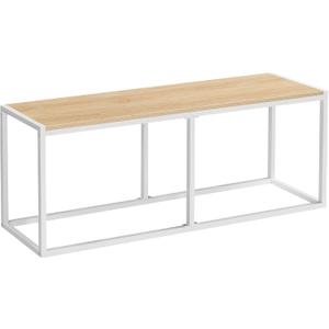 HOOBRO Dining Bench, 47.2 Inch Dining Table Bench, Industrial Style Kitchen Bench, Steel Frame, Easy to Assemble, for Kitchen, Dining Room,
White and Natural 