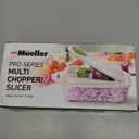 Mueller Pro-Series 10-in-1, 8 Blade Vegetable Chopper, Onion Mincer, Cutter, Dicer, Egg Slicer with Container, French Fry Cutter Potato Slicer, Home Essentials, Salad Chopper White Sand/Green