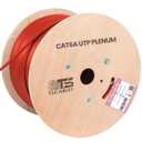 TSCables | Cat6A Plenum (CMP) 1000ft, 750MHz, PoE++ (4PPoE) | 100% Solid Bare Copper | 23AWG Unshielded Twisted Pairs (UTP), (Red, 1000ft)