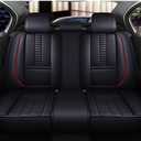 for Honda CR-V 2005-2025 Car Seat Covers, Full Coverage Customized Seat Covers Premium Leather Waterproof Stain-Resistant Easy to Install (Full Set, Black&Red)