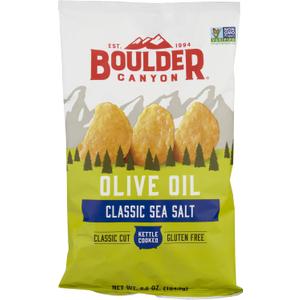 Boulder Canyon Olive Oil Kettle Chips, Classic Sea Salt, 6.5 oz, 4 Pack, Best By Jan. 12, 2026