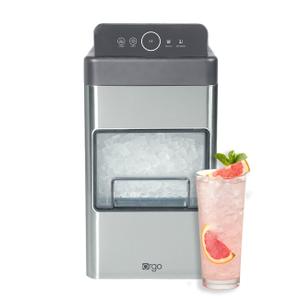 Orgo The Nugget Countertop Ice Maker, Makes 33 lbs. in 24 Hours, Nugget Shaped, Stainless Steel Ice Maker Ready in 10 Minutes, Self-Cleaning, Includes Scoop, RGN3505, Gray