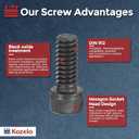 300pcs M4 Socket Head Cap Screws Bolts Nuts Assortment Kit - [M4x6/8/10/12/16/20/25/30mm] Alloy Steel Fully Threaded Black Oxide 12.9 Internal Hex Screw for 3D Printer Use