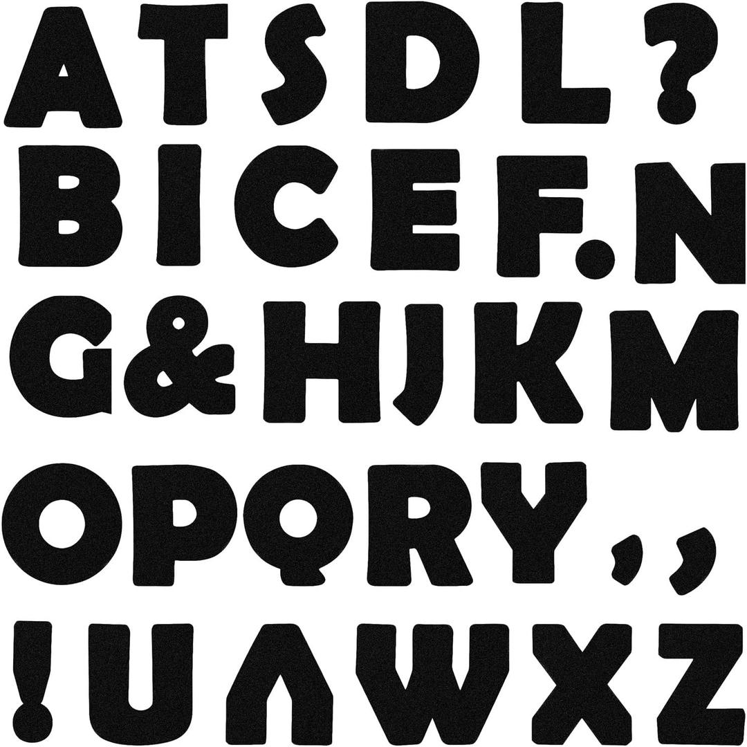 150-Piece Bulletin Board Letters for Classroom Decor, 7-inch Uppercase Letters & Punctuation Marks for Wall Decor with Adhesive Dots, Large Black Alphabet Cutouts for Back to School Bulletin Board