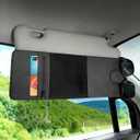 Car Sun Visor Extender Organizer, Visor Sun Blocker Extension with Magnetic Sunglasses Holder & Ticket Pouch, Multifunctional Auto Sunshade Storage Holder, Universal for Vehicles (Dark Gray)