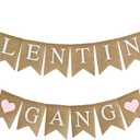 Galentine's Day Decorations Banner Burlap, Pink Heart Galentine Gang Hanging Banner Girl Ladies Party Supplies Photo Props Galentines Theme Decor