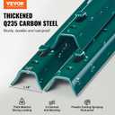 VEVOR 6 Feet U-Channel Metal Fence Post, 6 Pack With 24 Zip Ties & 12 Clips, Sturdy Steel Stakes for Garden Yard, Lawn, Farms and Outdoor Wire Fencing, Green
