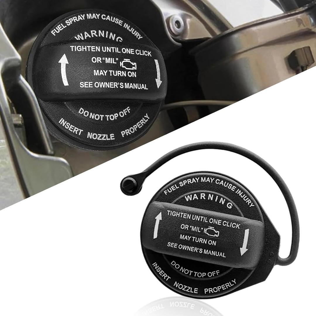 1 PC Car Fuel Tank Cap, 2.44" Tight Fitting Sealing Leak-Proof Protector, Fuel Filler Port Stay Closed Cover Replacement 5C0201550T 5Q0201550L, Compatible with Volkswagen Audi (Black)