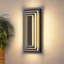 ZSMAIKU 3Tier LED Black Outdoor Wall Light Fixtures 15.7 in Modern Outdoor Wall Sconce Waterproof Front Porch Lights Wall Mount,24 W Large Porch Lights for House Garage,Patio 1 Pack