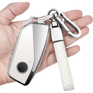 Sindeda for BMW Key Fob Cover with Keychain Soft Full Protection Key Shell Key Case Compatible with 2023 2024 New 5/7 Series 740i 760i X1 X5 X6 X7 XM IX IX3 I5 I7 (White)