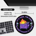 2 Pack Classic Dumpster on Fire Small Mouse Pad, Cute Funny Round Mousepad with Non-Slip Rubber Base, This is Fine Mouse Pads for Desk Accessories Laptop Gaming Office Supplies Decor(8.6 x 8.6 Inch)