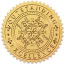 CRASPIRE 2 Inch Certificate Seals Gold Foil Outstranding Excellence 100pcs Self Adhesive Embossed Seals Gold Stickers Medal Decoration Labels for Envelopes Diplomas Certificates Awards Graduation